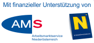 AMS NÖ Logo Mit fin. Unterstützung AMS NÖ